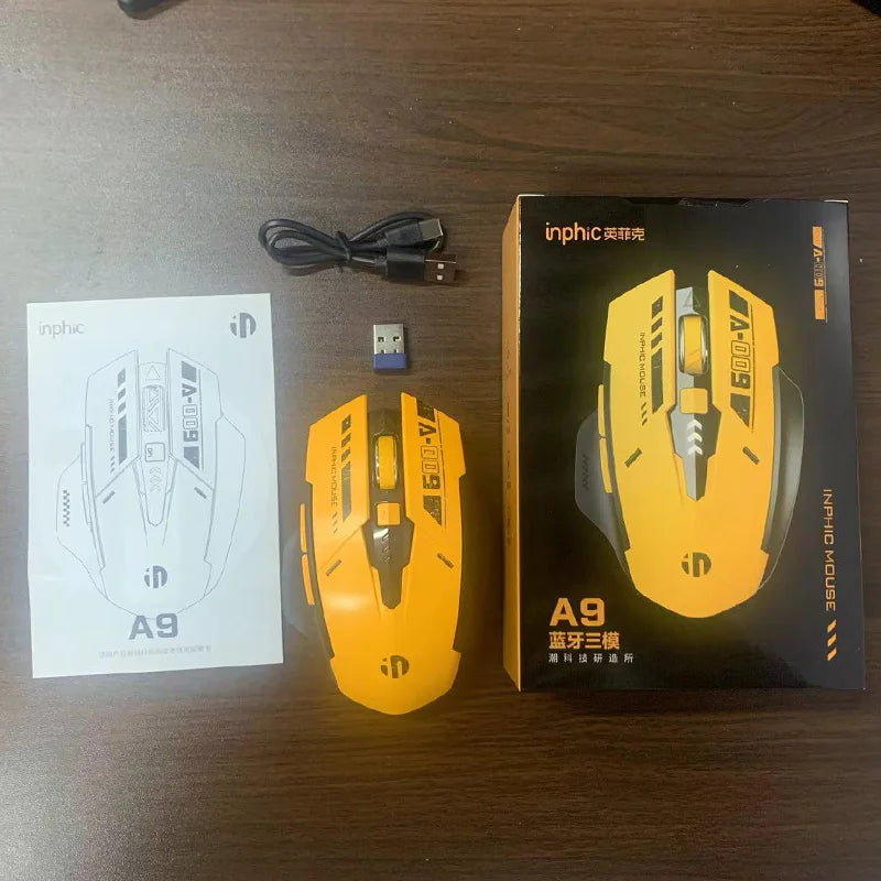 High Quality Inphic A9 200-2400dpi Bluetooth 5.0 Mouse Silent Charging Mechanical Feel Wireless Mouse for Tablet gaming mouse