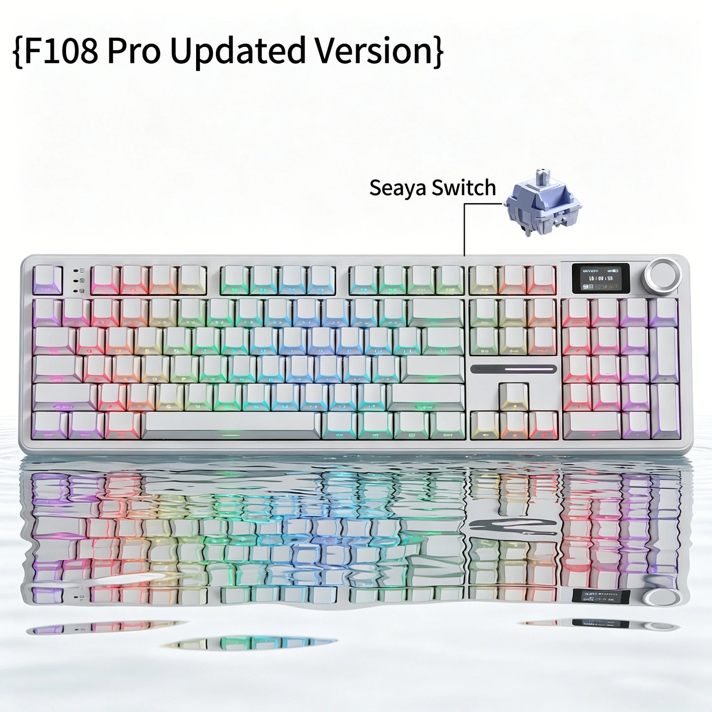 AULA F108 PRO Mechanical Keyboard Custom 100% Layout RGB Backlight Wireless Bluetooth Hifi Switch Gaming Keyboard