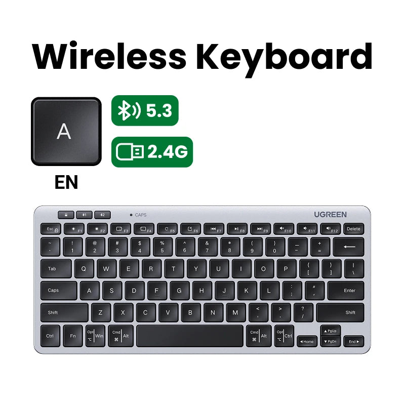 UGREEN Keyboard Wireless Bluetooth 5.3 2.4G Russian/EN 78 Keycaps For MacBook iPad PC Tablet Scissor Foot Structure