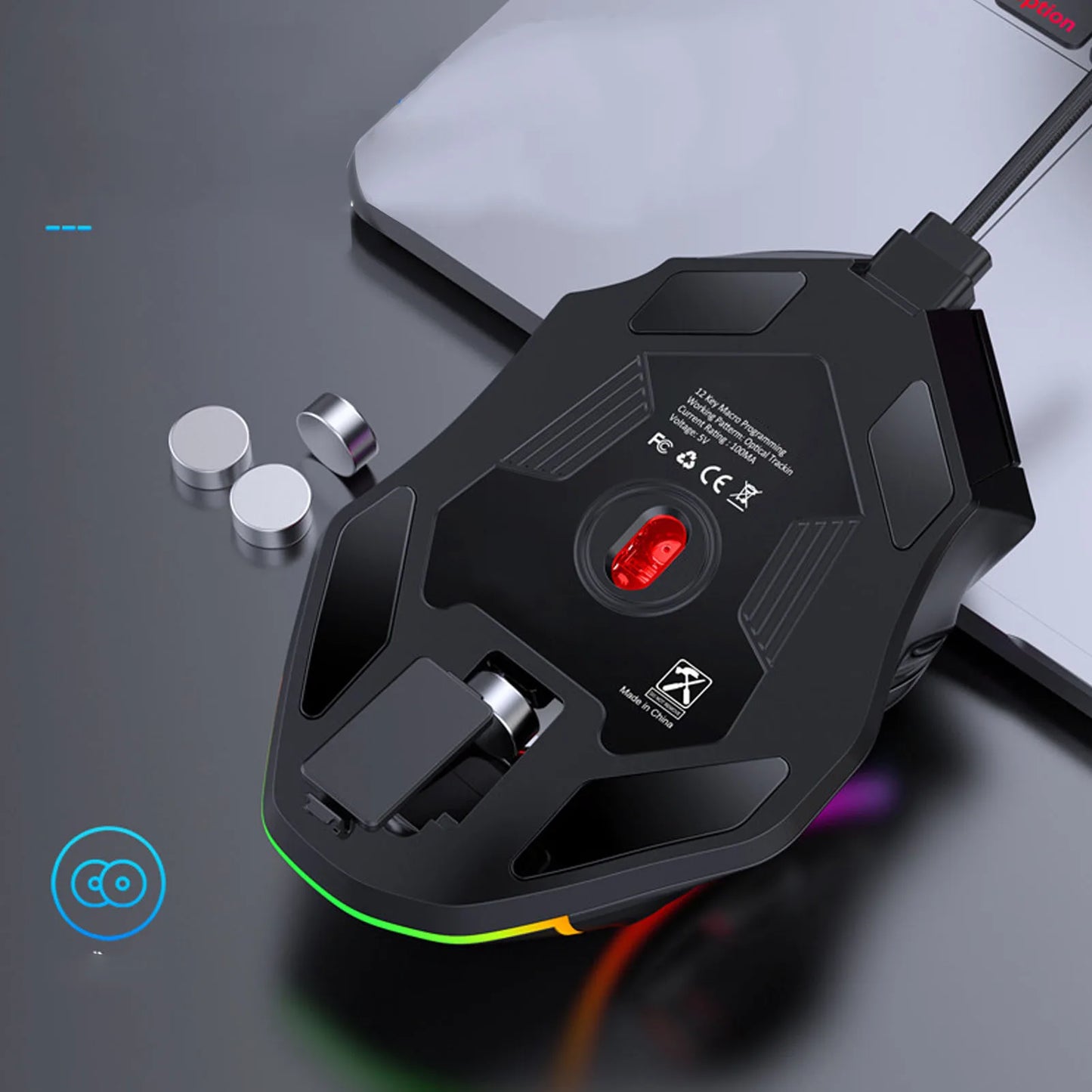 12800DPI Gaming-Maus RGB Gaming-Maus Gaming-Maus RGB kabelgebunden 12800DPI 12 Tasten Makrodefinition Computer-Ersatzzubehör