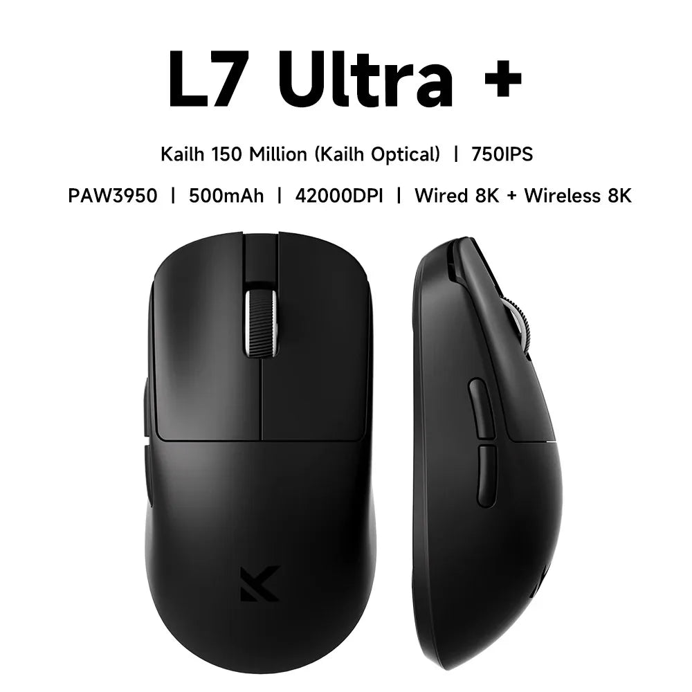 MCHOSE L7 Ultra+ Medium Large Hand Mouse Game E-Sports PAW3950 Wireless Three Mode Lightweight Office Dual-Drive Computer Mouse