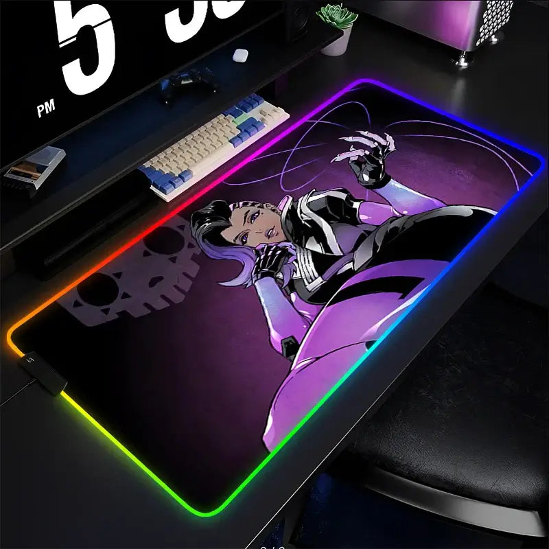 Mouse Pad Gamer Keyboard Pad Overwatch Sombra Desk Mouse Mat LED Carpet Rubber Gaming RGB Notebook Kawaii Mousepad