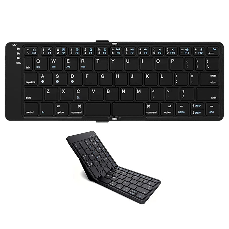 BOW Foldable Bluetooth Keyboard with Touchpad/Numberic Pad Portable Rechargeable Folding Wireless Keyboard for Tablet iPad