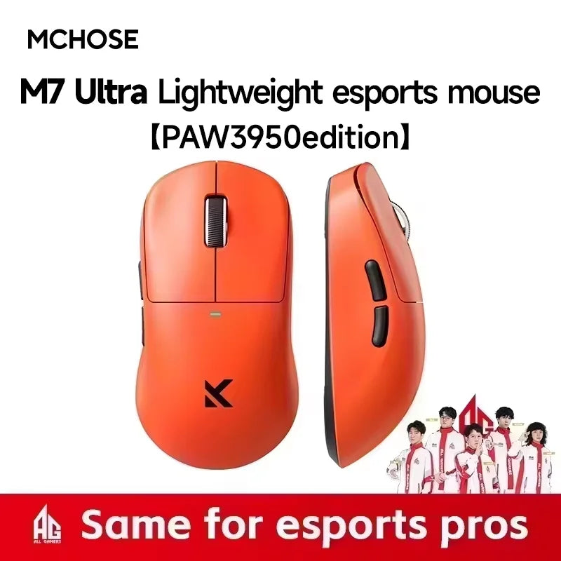MCHOSE M7 Ultra ergonomska gaming miška PAW3950 Super Sensor TOPSPEED 8000Hz frekvenca poročanja, lahka zasnova, Realtek Master Mice
