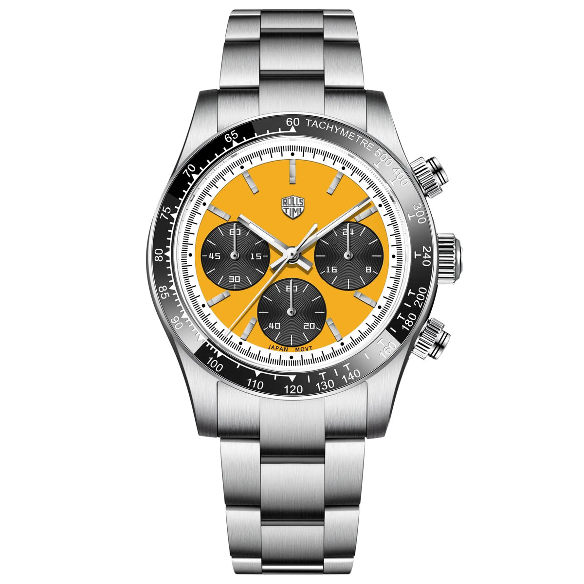 ROSSITIMI Urban Premium Men Quartz Watch Light Luxury Sports Stainless Steel VK63 Tachymeter Luminous 100m Diving Luminous Reloj