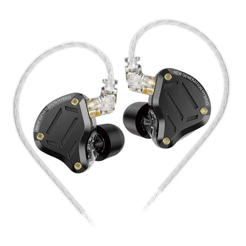 KZ ZS10 PRO 2 In-Ear Monitor IEM Earbuds – Hybrid Wired Earphones with 1DD+4BA Drivers, Professional Gaming IEM Earbuds, HiFi Noise Isolating In-Ear Monitor Headphones with Microphone