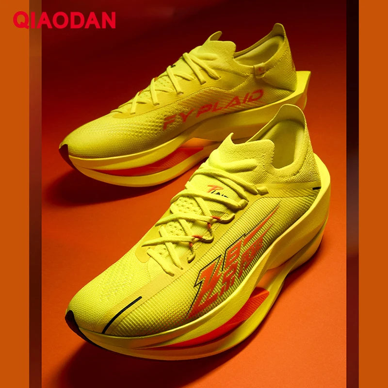 QIAODAN Feiying Plaid 3 Carbon Plate Men Running Shoes 2026 Marathon Racing Sneakers Rebound Cushion Athletic Shoes QDB023262290