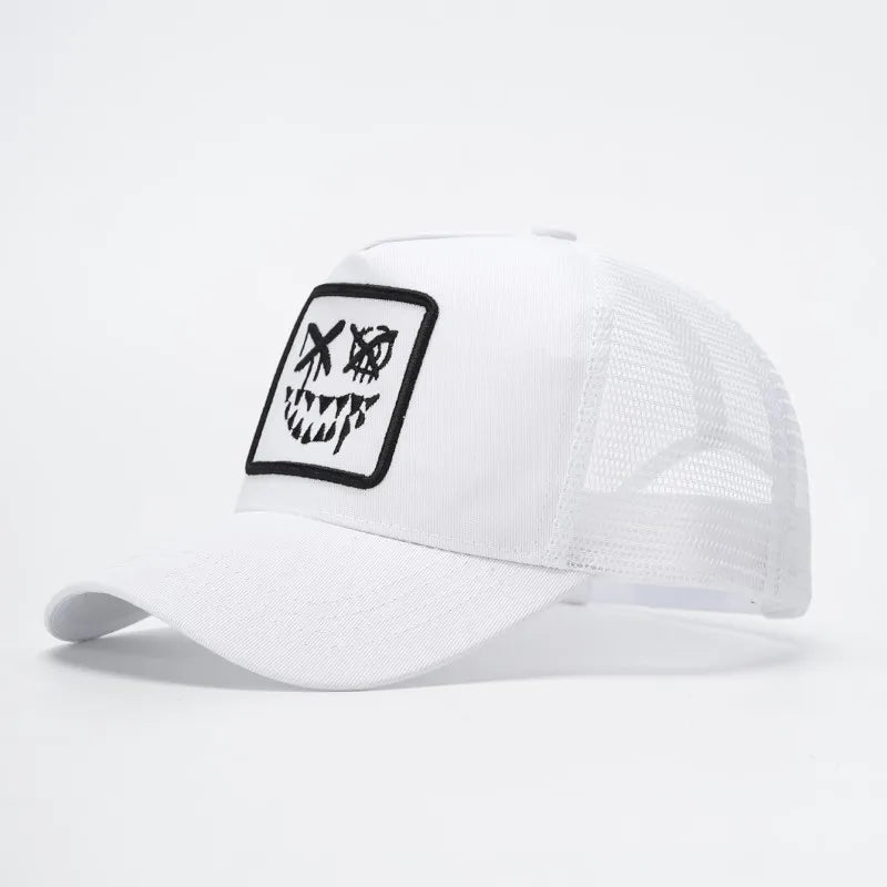 Doitbest Children XX Smiling Face Embroidery Baseball Caps Mesh Summer Outdoor Adjustable Casual Hats Boy Girl Sunscreen Hat