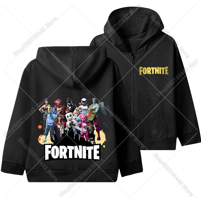 Hot Game Fortnites Zipper Hoodies Kids Hooded Jacket Children Thin Sweatshirt Autumn Long Sleeve Boy Clothing Casual Hood Coat