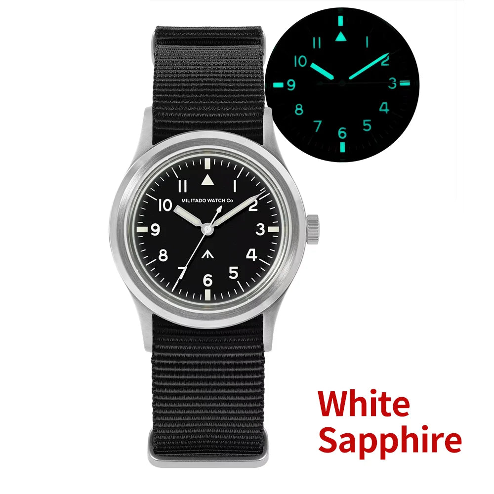 Militado New Ml14 Quartz Watches Man VH31 Sweep Movement K1 Or Sapphire 100M Waterproof Luminous 36Mm Vintage Military Watches