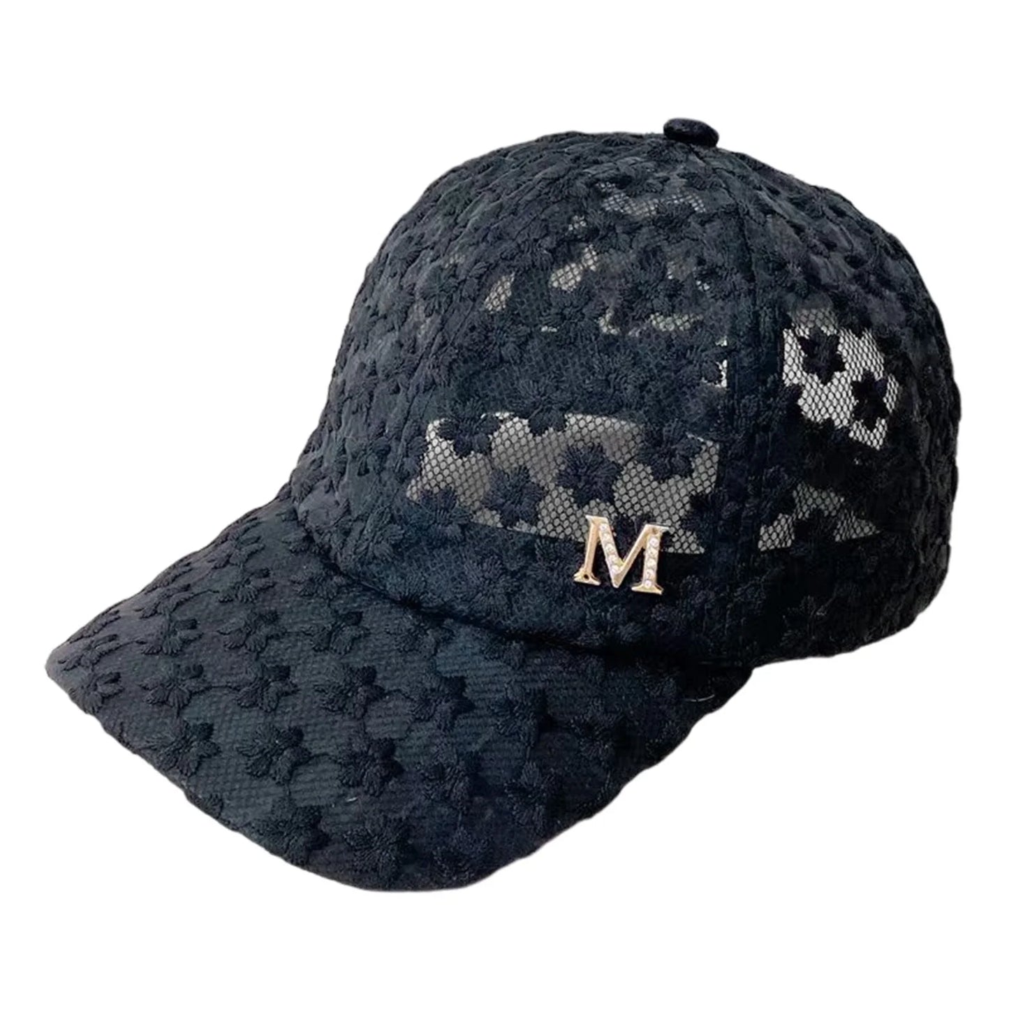 Lace Flower Thin Baseball Cap Female Spring And Summer Sunscreen Hollow Cap Breathable Sweet Adjustable Head Circumference