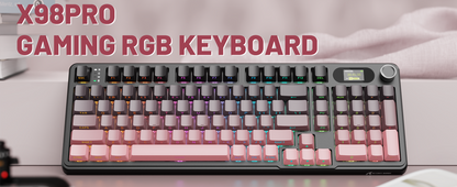 ATTACK SHARK X98 RGB Wireless Mechanical Keyboard, LED Smart Display & Knob, Hot Swappable, Pre-lubed Linear Switches