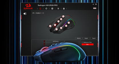Redragon M612 PRO BT & 2.4 RGB Gaming Mouse, 8000 DPI Wired/Wireless Optical Gamer Mice, 11 Programmable Buttons & 6 Backlit Modes