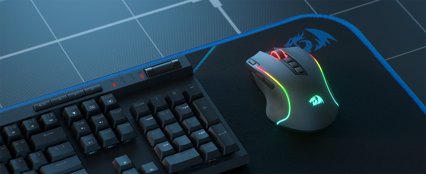Redragon M612 PRO BT & 2.4 RGB Gaming Mouse, 8000 DPI Wired/Wireless Optical Gamer Mice, 11 Programmable Buttons & 6 Backlit Modes