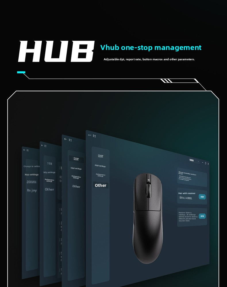 VXE Dragonfly R1 Wireless Lightweight Ergonomic Mouse PAW3395 Sensor Three-mode Gaming Mouse Low Latency PC Player Office Gift