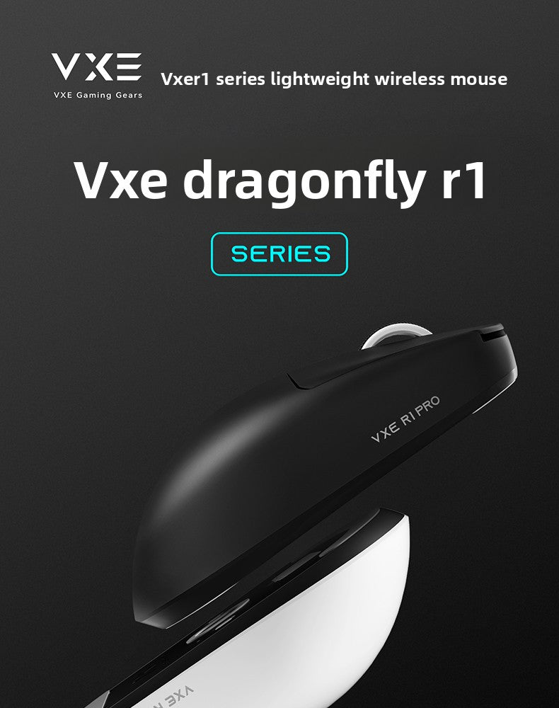 VXE Dragonfly R1 Wireless Lightweight Ergonomic Mouse PAW3395 Sensor Three-mode Gaming Mouse Low Latency PC Player Office Gift