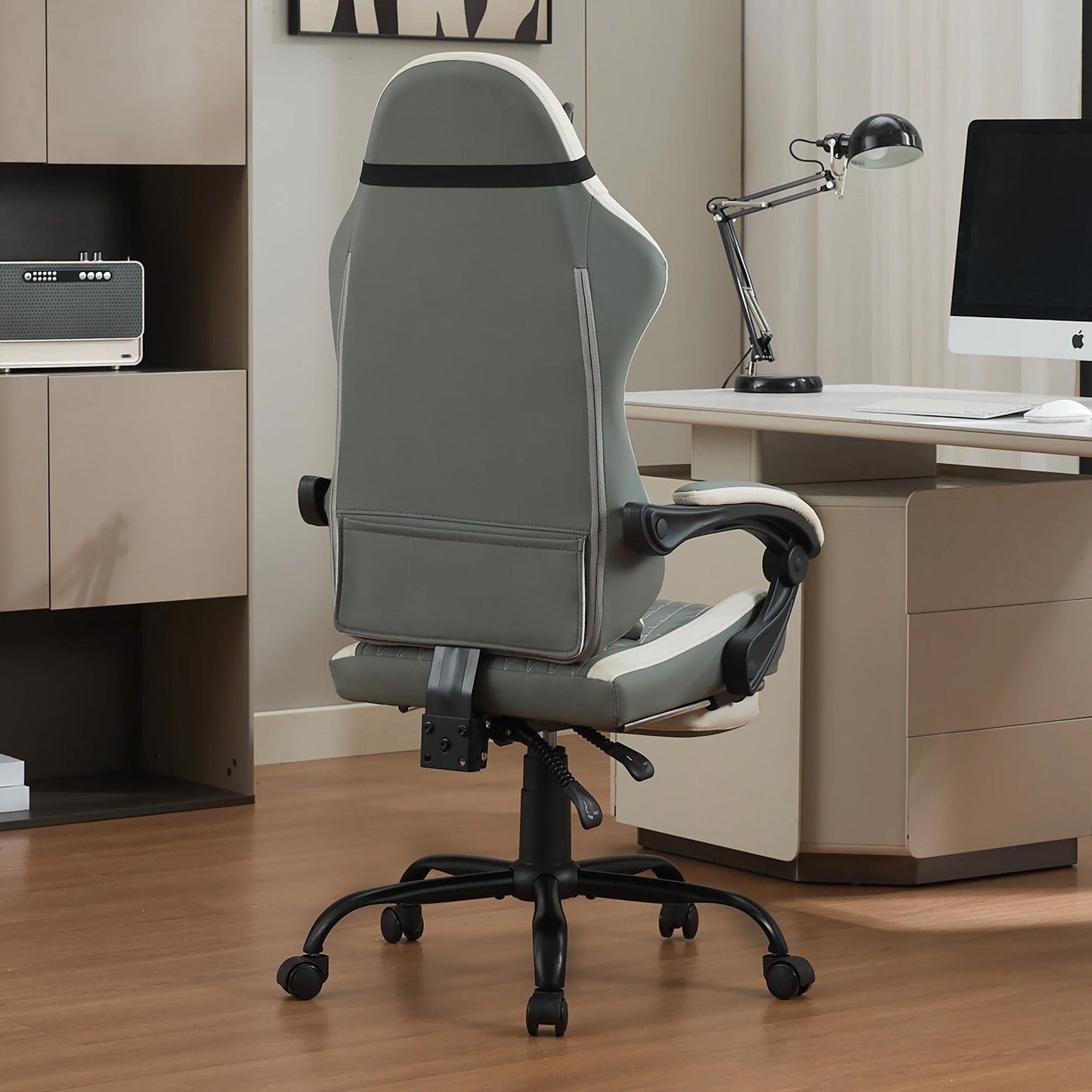 Elegant Ergonomic Gaming Chair, Comfortable Computer Seat for Game Room and Home Desk, Reinforced Frame for Daily Use