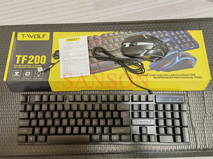 Spanish Keyboard with Spanish Layout Russian Arabic Keyboard Mouse Kit 100% Keyboard ISO Color Backlight Wired Gaming Office T20