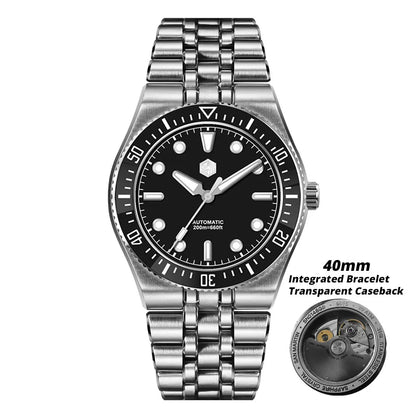 San Martin 40mm Men's Luxury Diver Watch Miyota 9015 Enamel Sunburst Dial Automatic Mechanical Wristwatch Waterproof 200m SN0148