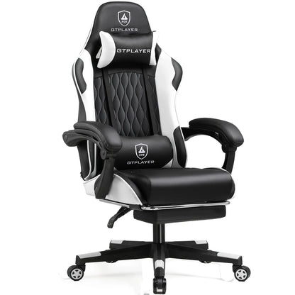 GTPLAYER Gaming Chair Gamer Chair Ergonomic Office Chair Footrest Adjustable Lumbar & Pillows Gaming Chair