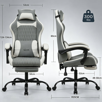 Elegant Ergonomic Gaming Chair, Comfortable Computer Seat for Game Room and Home Desk, Reinforced Frame for Daily Use