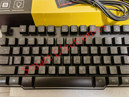 Arabic English Keyboard Spanish Russian Arabic Keyboard Mouse Kit 100% Keyboard ISO Layout 104 Keys Rainbow Backlight Gaming T20