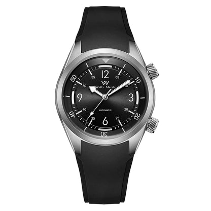 WM Watch Automatic Mechanical Watch Hardened Mineral Glass Hardlex 200M WR 316L Stainless Steel Welly Merck Watches 089M-WM
