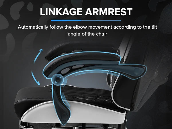 GTPLAYER Gaming Chair Gamer Chair Ergonomic Office Chair Footrest Adjustable Lumbar & Pillows Gaming Chair
