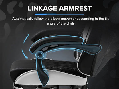 GTPLAYER Gaming Chair Gamer Chair Ergonomic Office Chair Footrest Adjustable Lumbar & Pillows Gaming Chair