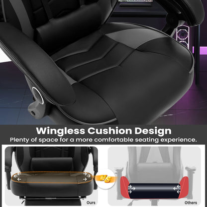 WOLTU Swivel Gaming Racing Chair Desk Office Computer Chair Sports Seat with Headrest Lumbar Cushion Footrest Gamer Chair