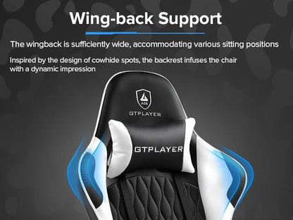 GTPLAYER Gaming Chair Gamer Chair Ergonomic Office Chair Footrest Adjustable Lumbar & Pillows Gaming Chair