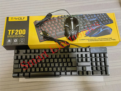 Arabic English Keyboard Spanish Russian Arabic Keyboard Mouse Kit 100% Keyboard ISO Layout 104 Keys Rainbow Backlight Gaming T20