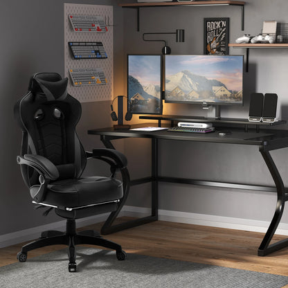 WOLTU Swivel Gaming Racing Chair Desk Office Computer Chair Sports Seat with Headrest Lumbar Cushion Footrest Gamer Chair