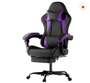 Gaming Chair Ergonomic Gaming Chair with Lumbar Cushion and Headrest, Gamer Chair Height Adjustable, PC Chair for Adults