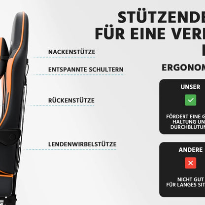 Gaming Chair Ergonomic Gaming Chair with Lumbar Support, Breathable PU Leather Office Chair, Comfortable Computer Chair, Load Capacity 2