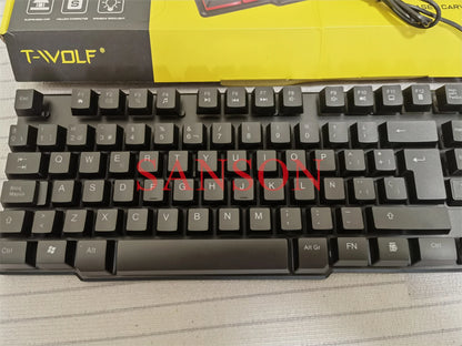 Spanish Keyboard with Spanish Layout Russian Arabic Keyboard Mouse Kit 100% Keyboard ISO Color Backlight Wired Gaming Office T20