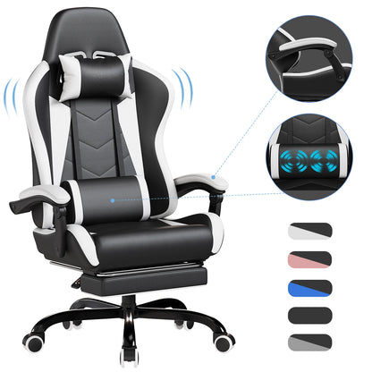 HOMALL Ergonomic Gaming Chair with Low-Noise Roll Office Chair Faux Leather Swing Chair Desk Chair