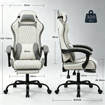 Elegant Ergonomic Gaming Chair, Comfortable Computer Seat for Game Room and Home Desk, Reinforced Frame for Daily Use