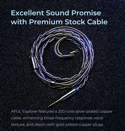 HiFiGo AFUL Explorer Wired Hybrid Earphones 1DD+2BA Hybrid In-Ear Monitors 3D Printed Acoustic Tube RLC Division HiFi Earbuds