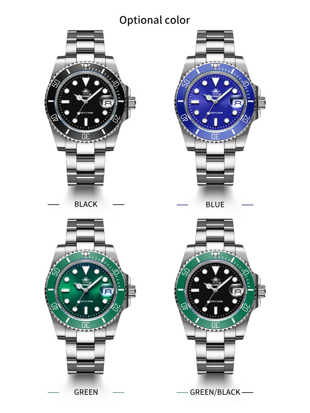 ADDIESDIVE Watch Men's Waffle Strap 200m Waterproof Outdoor Sports Watch C3 Super Luminous Quartz Watch  Relogios Masculino