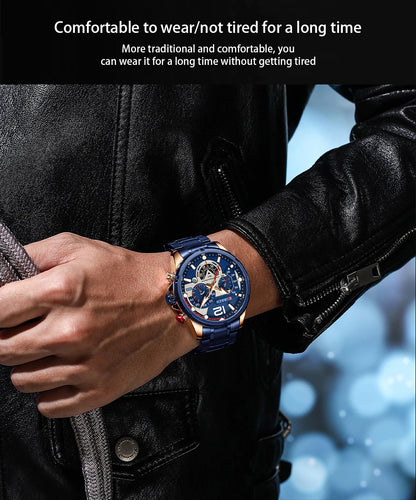 CURREN Men’s Luxury Quartz Chronograph Watch  Sport Design, Waterproof & Date Display