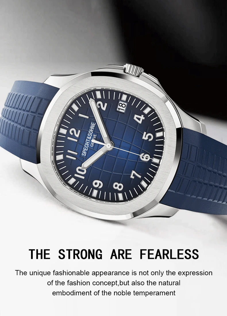 Specht&Sohne Brand Automatic Mechanical Watches Sports Wristwatches Green Sapphire Luminous 50M Waterproof  Relogio Masculino