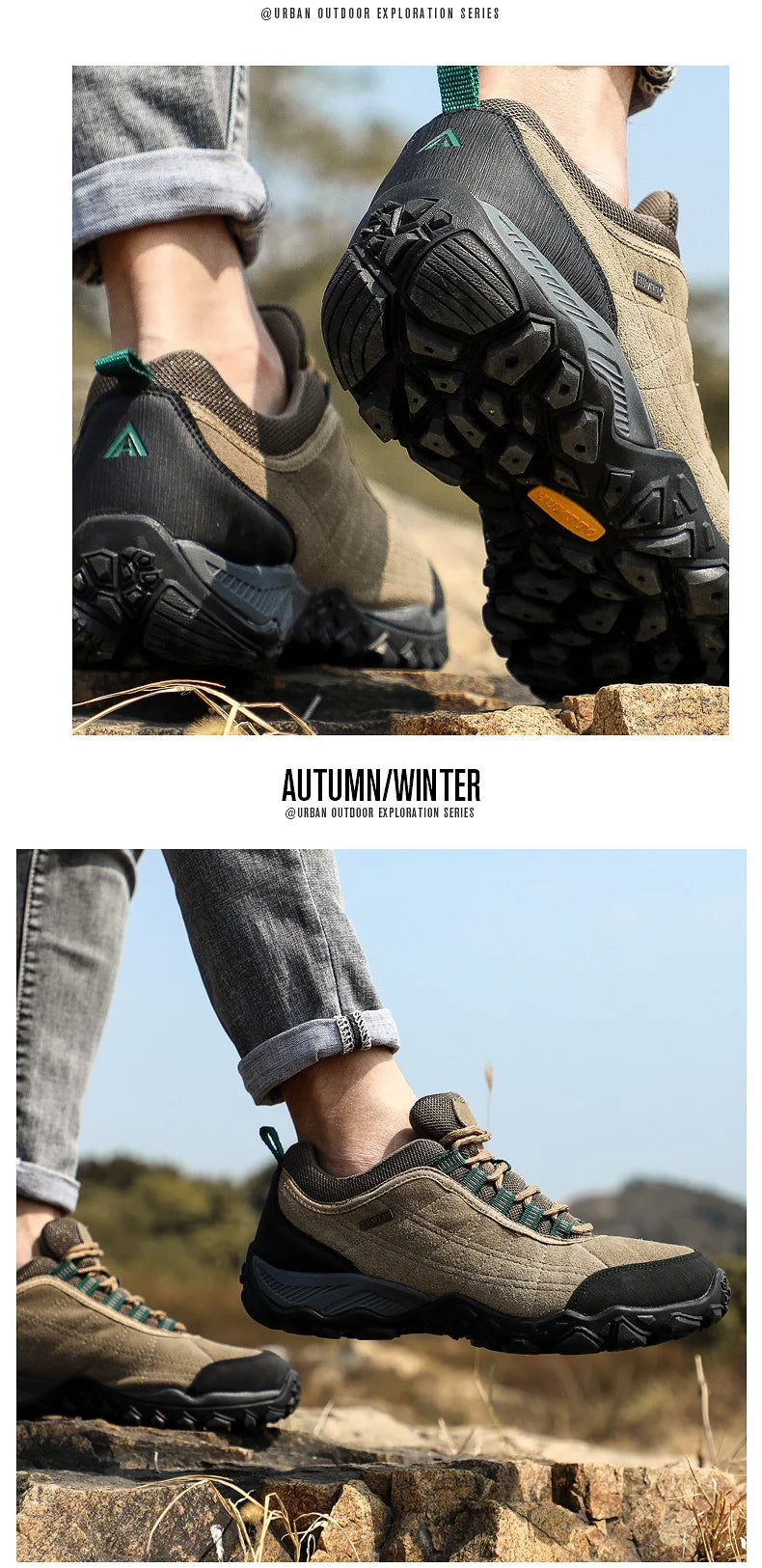 HUMTTO Outdoor Hiking Trekking Mountain Sports Shoes for Men Camping Hunting Walking Breathable Cushioning Man Nonslip Sneakers