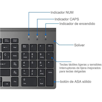 Spanish Layout 2.4G Wireless Keyboard Ultra-thin Multimedia Energy-saving Low Noise for Windows 10 Android TV Box