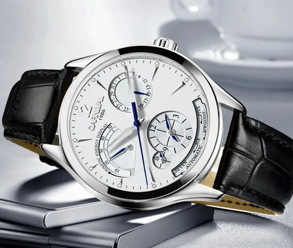 CARNIVAL New Dual Time Zone Watches for Men Automatic Multifunction Men Mechanical Wristwatches Sapphire Calendar Montre Homme