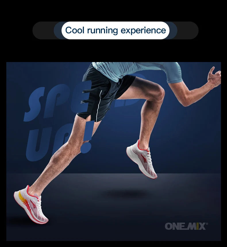 Onemix New Men Marathon Running Shoes for Women Breathable Lightweight Sneakers Lace Up Athletic Shoes Comfortable Light Soft