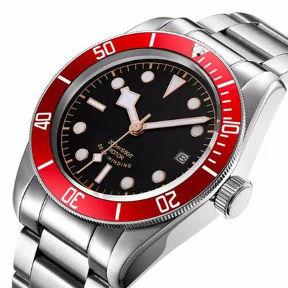 Luxusné vodotesné náramkové hodinky s možnosťou personalizácie loga, japonský automatický mechanický strojček NH35, celokovové, so zafírovým sklom, pánske spoločenské hodinky