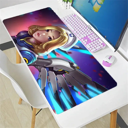 Veľká podložka pod myš Overwatch DIY Kawaii XXL na PC počítačový stôl, herná kancelárska podložka pod klávesnicu, príslušenstvo pre gamerov