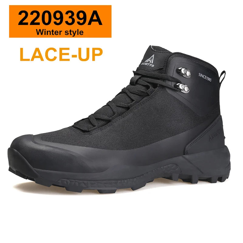 HUMTTO wasserdichte Wanderschuhe, Berg-Trekkingstiefel, schwarze Camping-Sneaker für Herren, Sicherheits-Kletterschuhe, sportliche taktische Herrenschuhe