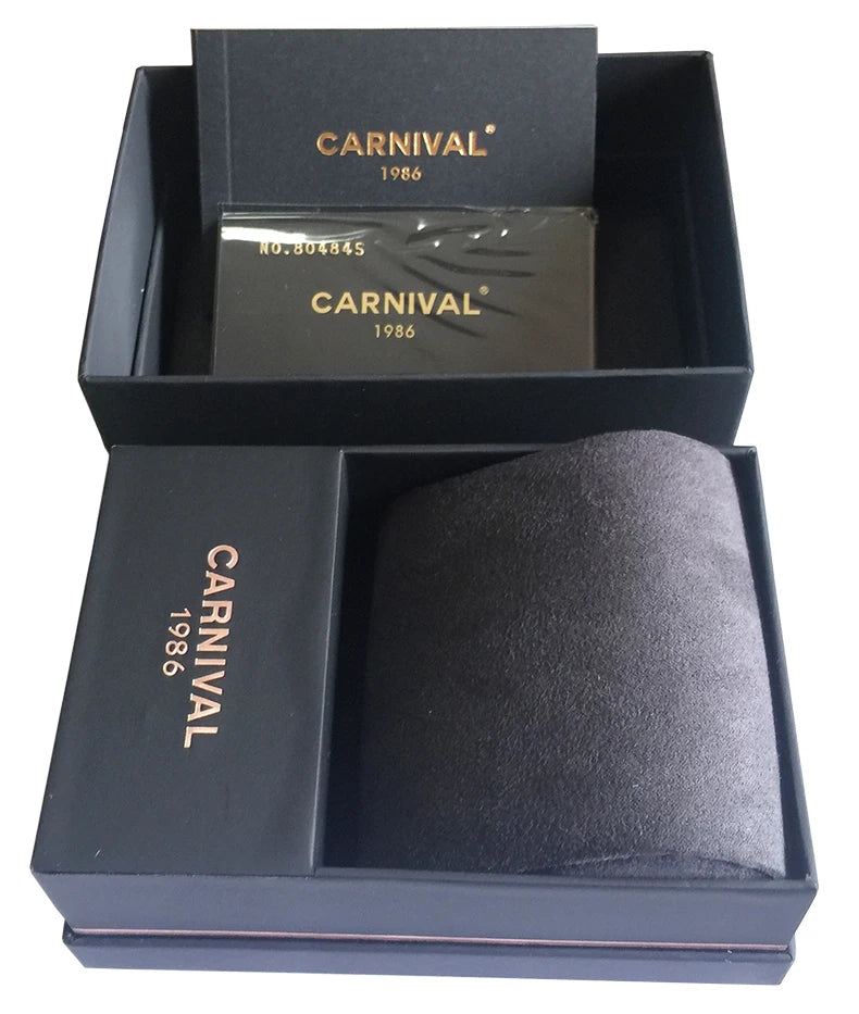 CARNIVAL High Quality Sport Watch 100m Waterproof Swimming Automatic Watch Men 24 Hours Calendar HD Luminous Mechanical Watches